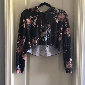 Cropped Foral Sweatshirt